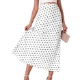 thumbnail image 3 of RYDCOT Women's Flowy Skirts Elastic High Waisted Polka Dot Printed Trendy Casual Skirts Black, 3 of 5