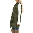 thumbnail image 5 of HAiming Womens Winter Fleece Vest Trendy Solid Sleeveless Open Front Cardigan Jackets Casual Warm Loose Coat Outwear, 5 of 7
