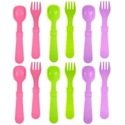 Re-Play Toddler Utensils, Kids Silverware 12pk BPA Free Baby Utensils Tulip