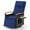Navy, variant on Costway Outdoor 360° Swivel Rattan Recliner Chair Patio Wicker Chaise Lounge Chair Black