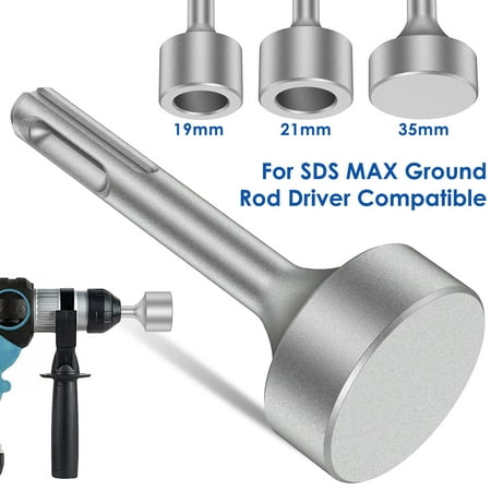 

Protoiya Ground Rod Driver 85mm Heavy Duty Steel Drill Bit Driver Wear Resistant Wide Compatibility Ground Rod Bits Socket for Rotary Hammer Drill Grounding Rods Style 01