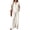 CEG81-White, variant on Lumtrix Linen Sets For Women 2 Piece Summer Lightweight V Neck Shirt Wide Leg Pants Dressy Casual Travel Lounge Outfit Matching Set Green XL