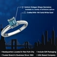 thumbnail image 2 of Gem Stone King 10K White Gold Persian Blue Moissanite Engagement Ring for Women | 0.58 Cttw | Octagon 6X4MM | Gemstone Birthstone | Size 5, 2 of 6