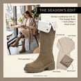 thumbnail image 2 of BLISSFUL STEP Women's Over Knee Thick Platform Shoes Side Zipper Winter Thigh High Boots Khaki-Fleece 8, 2 of 5