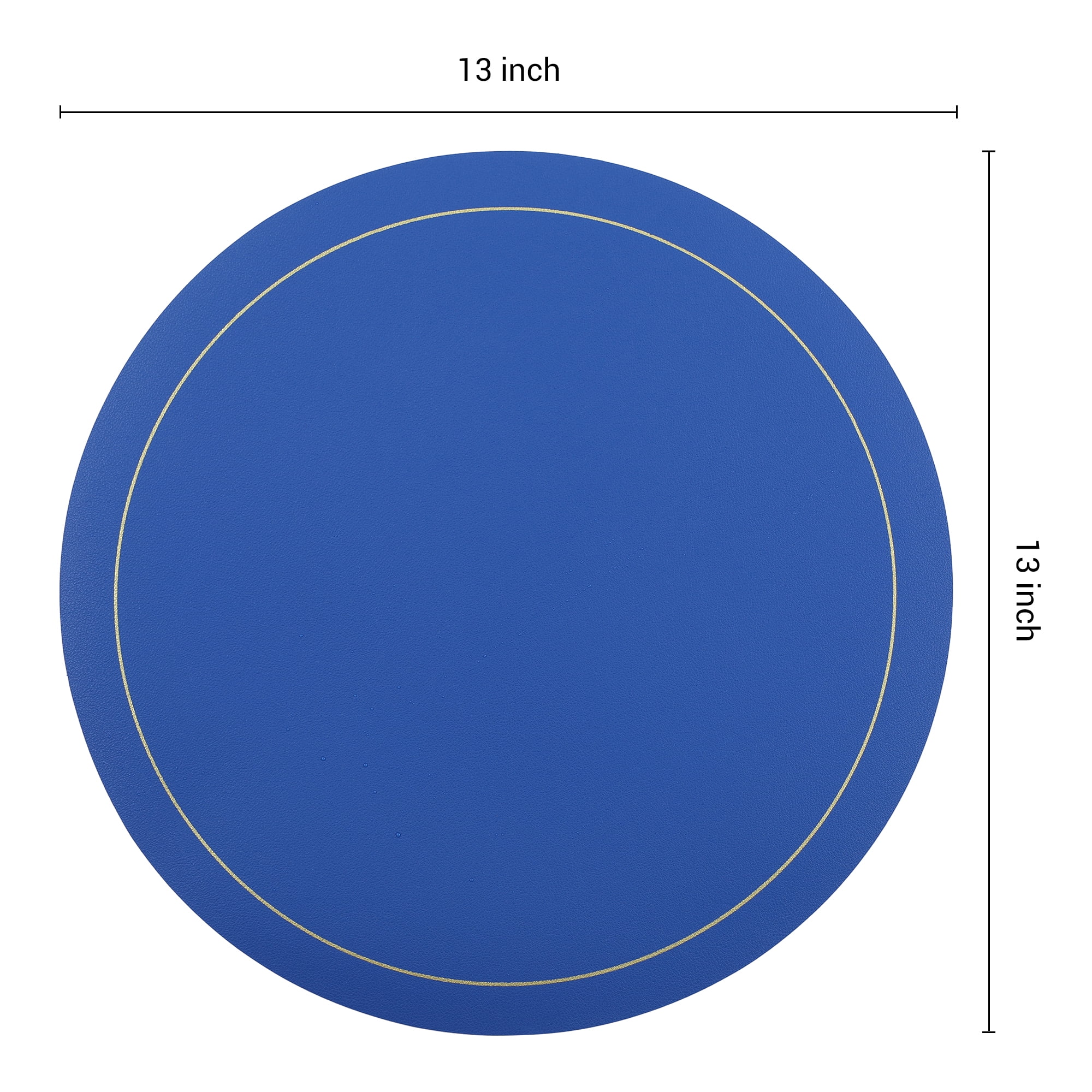 Unique Bargains Placemats Set of 6 Faux Leather Blue