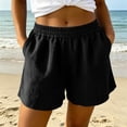 thumbnail image 6 of Hurxie Women's Sweat Shorts Casual Drawstring Shorts Comfy High Waisted Workout Lounge Shorts with Pockets Black,L, 6 of 7