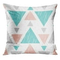 thumbnail image 1 of BSDHOME Sketch Doodle Triangle Abstract Blue Grey and Pink Pattern Album Holiday Garment Retro Pillow Case 16x16 Inches Pillowcase, 1 of 1