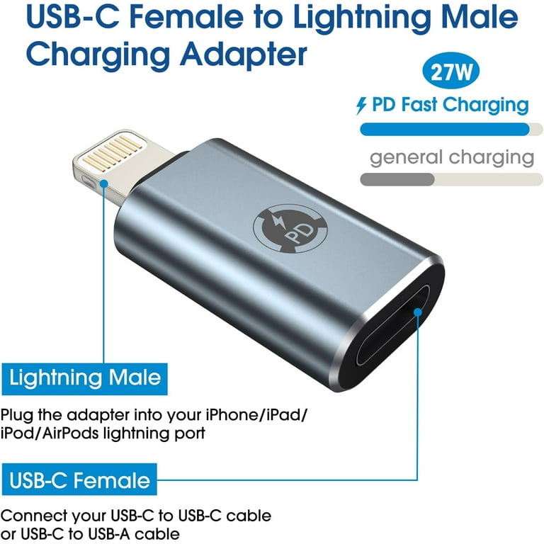 Usb C To Lightning Adapter, Usb C Cable, Support 20w Pd, And Data