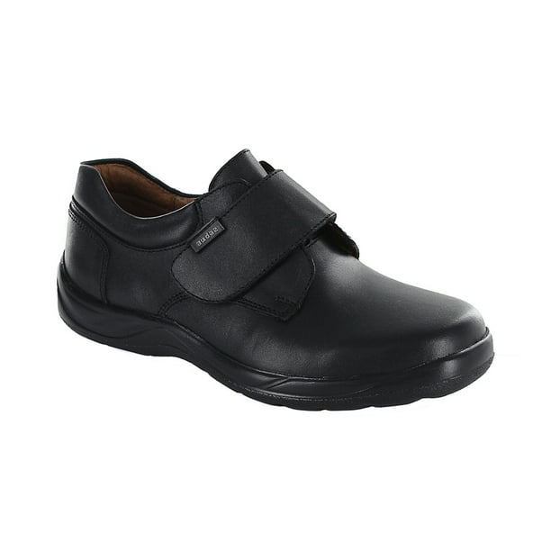 Zapato Escolar Audaz para niño en piel negro Tadeo con tira de contacto