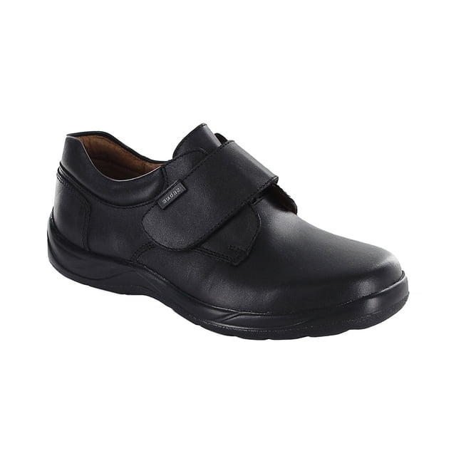 Zapato Escolar Audaz para niño en piel negro Tadeo con tira de contacto