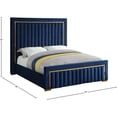 thumbnail image 6 of Maklaine Contemporary Solid Wood and Velvet King Bed in Navy, 6 of 6