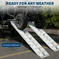 thumbnail image 5 of Mescukay 2PCS Aluminum Loading Ramps Heavy Duty 6000 LBS Car Ramp Top Hook Attaching End, Non-Slip Rungs, Safety,  Trailer Ramps for Trucks, Autos, Tractors, ATV/UTV, Motorcycles, 5 of 7