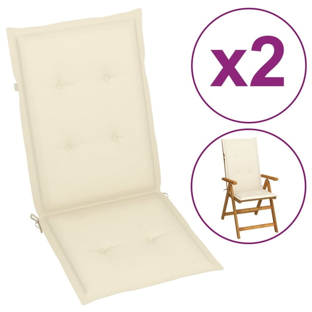 vidaXL Chair Cushion Water Repellent Garden High Back Chair Cushion Pad Fabric