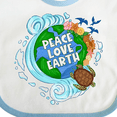 thumbnail image 4 of Inktastic Earth Day Peace Love Earth with Turtle and Waves Boys or Girls Baby Bib, 4 of 4