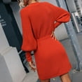 thumbnail image 5 of Fesfesfes Women Sweater Solid Color Long Sleeve Straps Cardigan Long Sweater Coat Clearance, 5 of 6