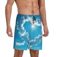 thumbnail image 2 of Logiee Heart Shaped Cloud Print Men's Pajama Shorts with Drawstring & Pockets,Sleep Shorts for Men,Sleepwear Bottoms,Elastic Waistband Loungewear-Medium, 2 of 6