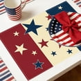 thumbnail image 4 of 250th Anniversary USA Flag Element Linen Placemat, "America" Star & Fireworks Design Patriotic Placemat Decor for 4th of July Independence Day(18x12"), 4 of 5
