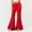 Red, variant on Women's Solid Ruffle Flared Pants High Waist Elastic Wide Leg Casual Trousers