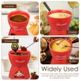 thumbnail image 6 of Fkszll 2026 New Fondue Pot Set with 2 Forks Ceramic Butter Warmer Set Premium Tea Light Porcelain Melting Pot for Chocolate Cheese Caramel Dishwasher Safe (Red), 6 of 15