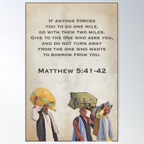 Matthew 5:41-42 Poster Wall Art, Modern Wall Decor For Living Room Bedroom, 8x12 UNFRAMED