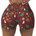 thumbnail image 2 of Daiia Dinosaur Christmas Pattern Women's Workout Shorts Biker Shorts - High Waisted Workout Spandex Tummy Control Gym Running Yoga Shorts-Large, 2 of 8