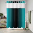 thumbnail image 6 of No Hook Shower Curtain, Teal Black Ombre Shower Curtains for Bathroom with See Through Top Window, Gradient Contemporary Abstract Art Waterproof & Washable Bath Curtain Stall 48"x72", 6 of 9