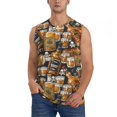 thumbnail image 1 of Fotbe Vintage Bottles Men's Camiseta sin Mangas Estampada para Hombres, Playera Casual para Gimnasio, Entrenamiento, Playa-Medium, 1 of 7