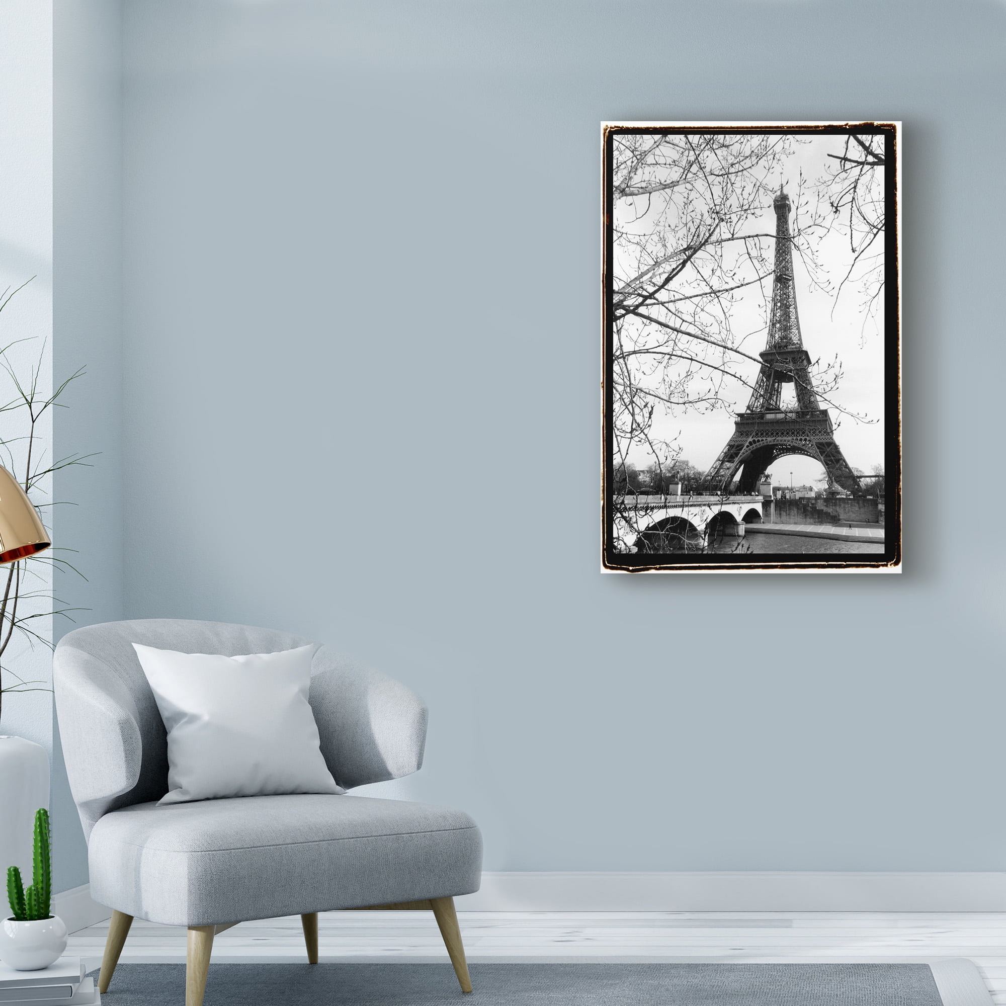 Trademark Fine Art 'Eiffel Tower Along The Seine River' Canvas Art by Laura DeNardo