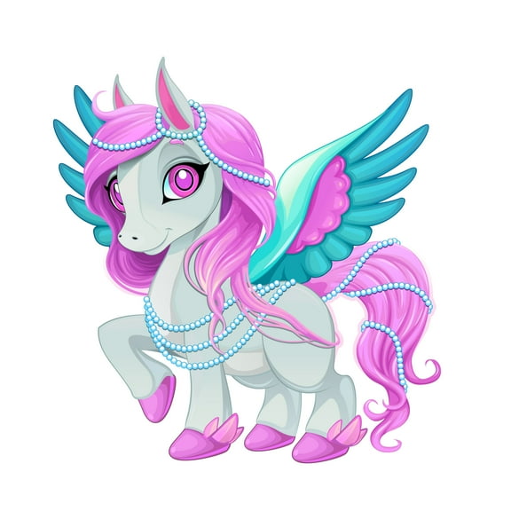 LEGENDARY - Easy To Apply Home Art Mythical Creature Decoration Winged Unicorn Design Removable Living Room Wall Decal - Kids Nursery Bedroom Multicolored Mural Art Wall Décor Sticker 20" x 20"