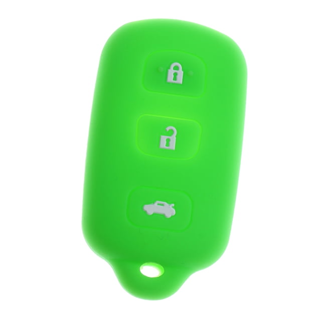 Funda de silicona para llave remota de coche, 3+1 botones Verde