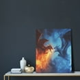 thumbnail image 5 of Sikiie Red And Blue Fire Dragon A Print Canvas Decorative Hanging Painting, Anti-shrinkage Hanging Frame, Suitable for Home, Office Wall Decorations, 5 of 6