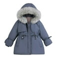 thumbnail image 1 of Abrigo De Invierno Para Niños Pequeños, Chaquetas De Abrigo Para Niñas, Abrigo De Algodón Para Niños, Abrigo Informal De Moda Con Capucha Gruesa, Azul Odeerbi  LM103-7710, 1 of 9