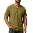 thumbnail image 2 of Fanshiluo Men's V Neck Henley Short Sleeve T-Shirt, Solid Button Casual Top,Size:XXL,Big and Tall Men, 2 of 9