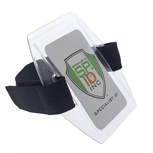 High Quality Reflective Arm Band Photo ID Badge Holder Vertical w/ Elastic Band 