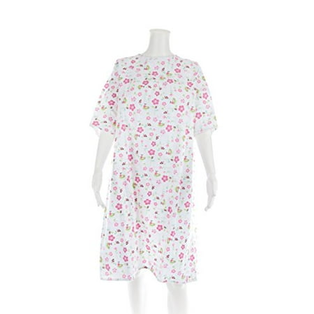- Women's Adaptive Flannel Backwrap Gown - Caterpillars & Butterflies - (Small)