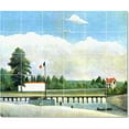 thumbnail image 1 of Ceramic Tile Mural-Jean-Jacques Rousseau Poster Art Tile Mural Modern Home Decorating. 48" w x 40" h using (30) 8 x 8 ceramic tiles, 1 of 3