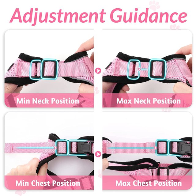 Arnés reflectante para mascotas con cuerda de tracción Correa ajustable para el pecho del perro (XS Pink) Tmvgtek Para estrenar