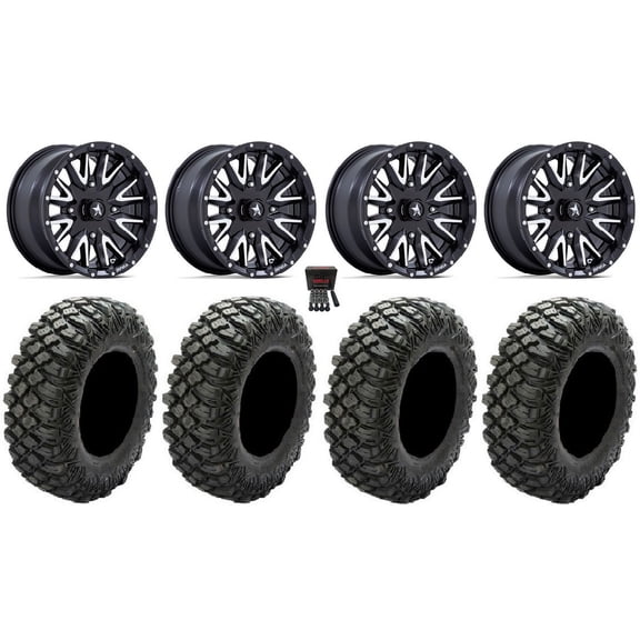 MSA Creed 15" Wheels Machined 33" Crawler XR Tires Polaris RZR XP 1000 / PRO XP / Ranger XP 900/1000