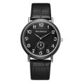 thumbnail image 1 of Reloj de cuarzo elegante con diseño de piedra monocular, marco negro, esfera grande y estilo moderno para el tiempo libre, 1 of 3