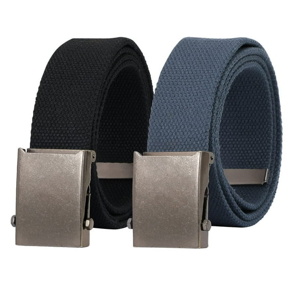 SUOSDEY Men's Nylon Belt with Metal Buckle,Canvas Web Belt for Jeans
