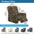 thumbnail image 3 of Renewold Camo Hunting Forest Leaf Recliner Cover 4 Pieces Fitted Recliner Chair Cover Soft Thick Reclining Sofa Slipcover with Storage Pocket and Elatic Straps for Cats, Dogs, Kids, 3 of 8