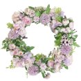 thumbnail image 3 of Guirnalda de flores artificiales para colgar en la pared, simulación, decoración floral, hogar, boda, corona de flores falsas, púrpura claro Scienceny HA9082-01B, 3 of 6