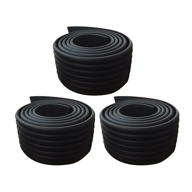 3pcs W-Shaped multifuncional Espesar Seguridad del bebé Borde de la esquina Protector de la esquina Guardia Cojín Anti-colisión Bumper Strip (Negro)