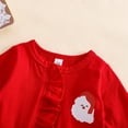 thumbnail image 6 of HNMKIU Children Christmas Jumpsuit Baby Bodysuit Long Sleeve Girls Holiday Outfit Red Romper For Toddler Party Christmas Outfit Red - 0-3 Months, 6 of 8