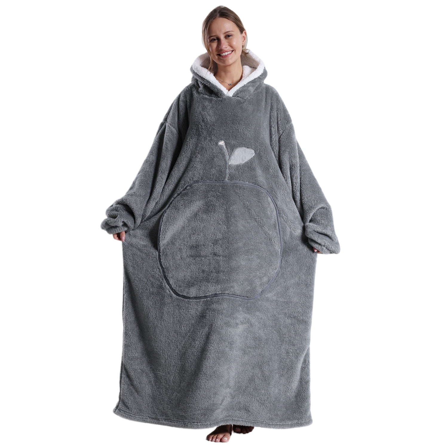 Wearable Blanket Hoodie for Women Men Adult Oversized Hooded Blanket Cozy Sweater Super Soft Comfortable Wearable Blanket with Sleeves Hoodie Sweatshirt with Pockets