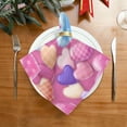 thumbnail image 2 of Coolnut Valentine's Day Love Heart Cloth Napkins Set of 1,Reusable Washable Polyester Dinner Table Napkins for Family,Kitchen,Dining,Party Decor, 2 of 7