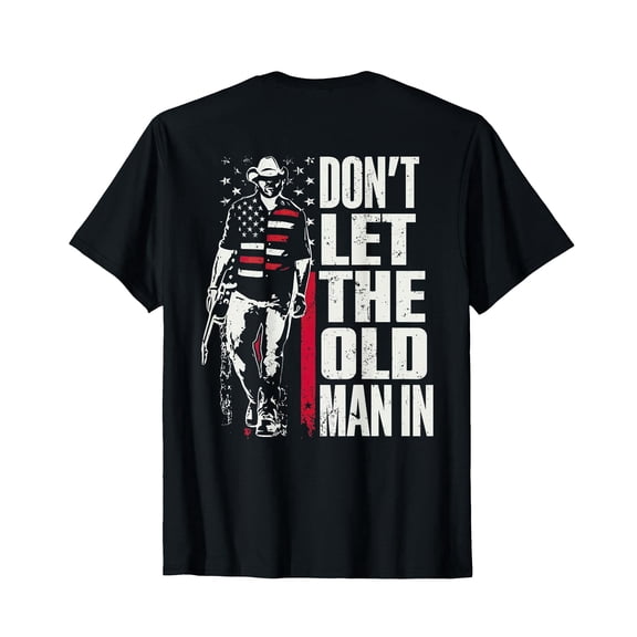 Don't Let The Old Man in Vintage American Flag T-Shirt