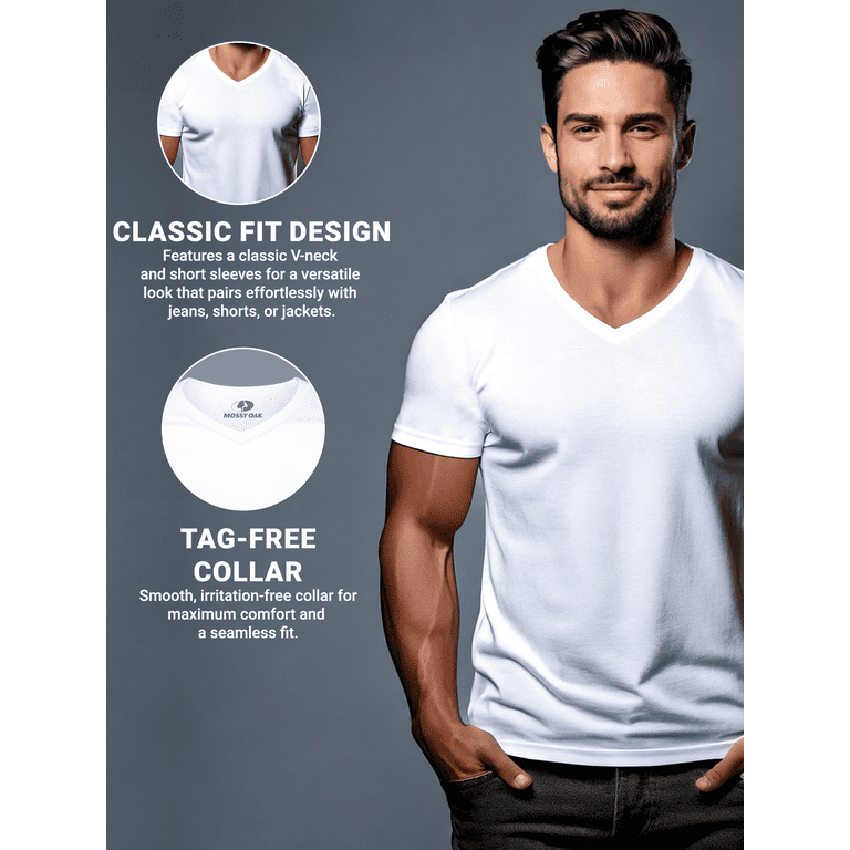 Mossy Oak Men's White V-Neck Undershirt 6-Pack photo 5