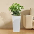 thumbnail image 7 of Plastic Large Planter:Modern Faux Rattan Planter Box for Outdoor Plants, 22.6 inch Black Large Outdoor Planters with Automatic Watering System for Porch/Patio/Garden, 7 of 7