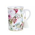 thumbnail image 2 of STP GOODS Dream Garden Bone China Mug in Gift Box 10.8 fl oz (320 ml) Floral Mug Coffee and Tea Mug for Latte Cocoa Chocolate Porcelain Mug, White and Pink, 2 of 13